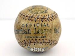 1910 Reach Official American League Baseball RARE BALL Signed By Billy Evans