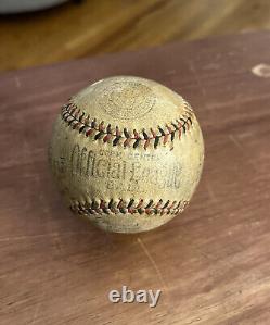 1929 A. A. Co. Baseball Club Game Used Official League Baseball Black Red Thread