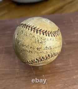 1929 A. A. Co. Baseball Club Game Used Official League Baseball Black Red Thread