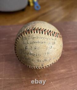 1929 A. A. Co. Baseball Club Game Used Official League Baseball Black Red Thread