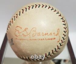 1929 Es Barnard Official American League Baseball Red & Blue Stitching Ex Rare