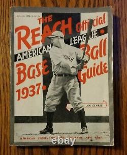1937 Reach's Official Baseball Guide American League Lou Gehrig New York Yankees