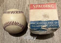 1940's Vintage Ford Frick Official National League Splalding Baseball With Box