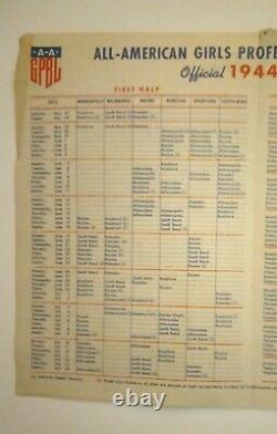 1944 All American Girls Baseball League Official Schedule