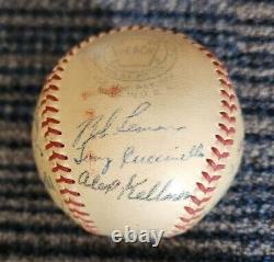 1952 All Star Team SATCHEL PAIGE SIGNED Official A. L. Harridge Baseball 7 HOFers