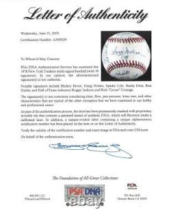 1978 NY Yankees Signed Official American League Baseball 18 Sigs PSA/DNA#AN09359