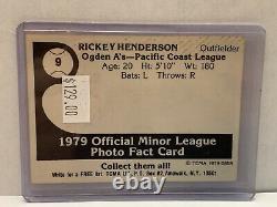 1979 TCMA Official Minor League Photo Fact Card #9 Rickey Henderson Ogden A's