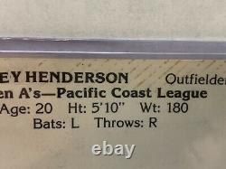 1979 TCMA Official Minor League Photo Fact Card #9 Rickey Henderson Ogden A's