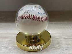 1990 official American League baseball display holder, with official baseball