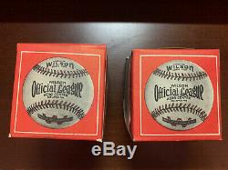 2 Lot TEW THOS. E. Wilson Official League Baseball New Ball In Box RARE Vintage