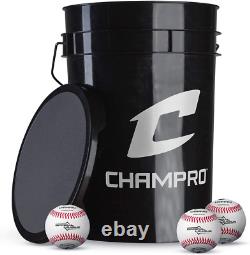 6-Gallon Bucket of 30 Official League Baseballs Full Grain Leather Cover with