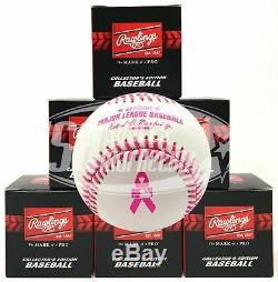 (6) Rawlings Official Mothers Day Pink Major League Baseball Manfred Boxed