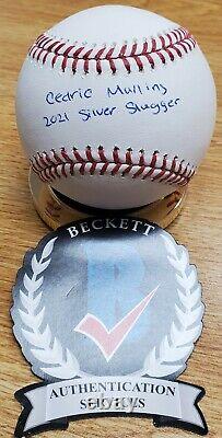 Autographed CEDRIC MULLINS Official Major League Baseball Beckett Hologram