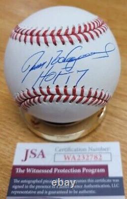 Autographed IVAN RODRIGUEZ HOF 17 Official Major League Baseball JSA WITNESS