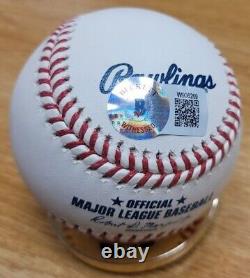 Autographed RICKEY HENDERSON Official Major League Baseball Beckett Witness