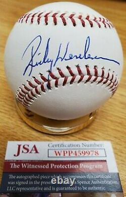 Autographed RICKEY HENDERSON Official Major League Baseball withJSA COA