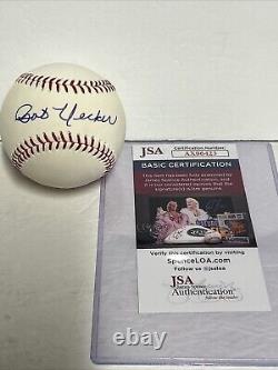 BOB UECKER Autographed Official Major League Baseball Milwaukee MLB HOF JSA Cert