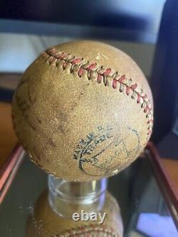 Babe Ruth & Lou Gehrig Dual Signed Official American League Baseball JSA COA