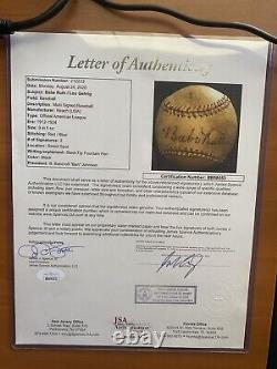 Babe Ruth & Lou Gehrig Dual Signed Official American League Baseball JSA COA