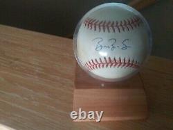 Barry Bonds Autographed Official National League Baseball WithDisplay Stand