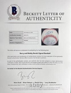 Barry Bonds Bobby Bonds Signed Official National League Baseball BAS LOA