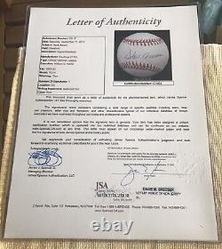 Beautiful Hank Aaron Signed Official National League Bill White Baseball JSA