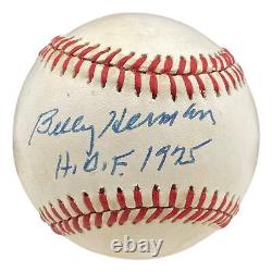 Billy Herman Cubs Signed Official National League Baseball HOF 1975 JSA AJ05484