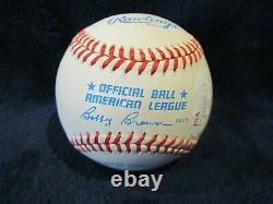 Billy Martin Autographed Official American League (Brown) Baseball- Full JSA LOA