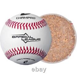 CHAMPRO CBB-40 Genuine Leather Cover Baseballs in a Blue Bucket 30 Balls