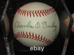 Charlie Finley Autographed Official Major League Baseball PSA COA Oakland A's