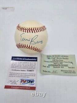 Cubs Ernie Banks Signed Official National League Baseball Psa/dna