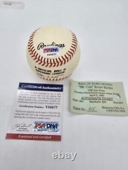 Cubs Ernie Banks Signed Official National League Baseball Psa/dna