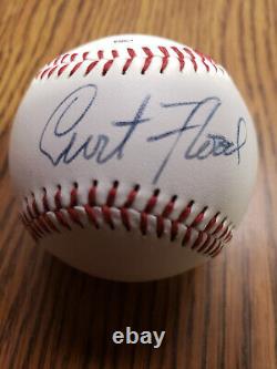 Curt Flood Cardinals Single Signed Autograph Sweet Spot Official League Baseball