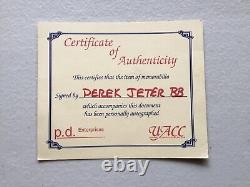 DEREK JETER AUTOGRAPHED OFFICIAL MAJOR LEAGUE BASEBALL COA With Mint RC