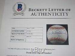 DEREK JETER Signed Official American League Baseball with Beckett LOA Rookie-era
