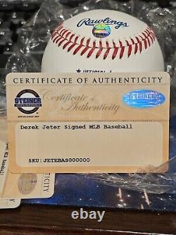 Derek Jeter Autographed MLB Baseball COA Beckett & Steiner Hologram