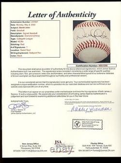 Derek Jeter Autographed Official League Baseball JSA Authenticated Early Auto