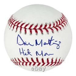 Don Mattingly Signed Hit Man Inscription Rawlings Official Major League Baseball