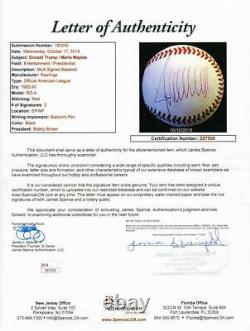 Donald Trump & Marla Maples Signed Official American League Baseball Jsa Loa