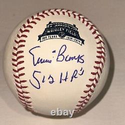 ERNIE BANKS Signed Official WRIGLEY 100th Baseball with Beckett COA & 512 HR Inscr