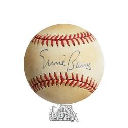 Ernie Banks Autographed Official National League Baseball PSA/DNA Discoloration