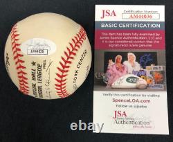 Ernie Banks H. O. F. 77 Auto Official National League Baseball JSA COA