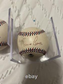 Ernie Banks Signed Official Major League Baseball Chicago Cubs Lot Of 2