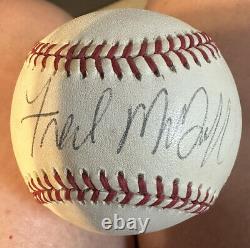 Fred McGriff signed Rawlings National League official baseball autograph