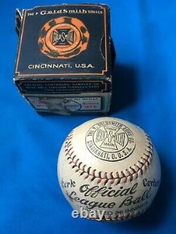GORGEOUS vintage 1926/33 Goldsmith Official League Baseball No 97 with box RARE