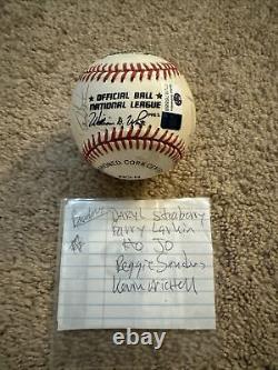 Global signed Strawberry Larkin Jo Official National League Rawlings Baseball