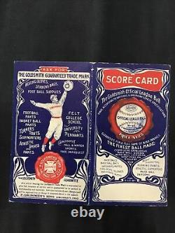 Goldsmith Official League Ball Baseball Scorecard c 1910's Era Cincinnati