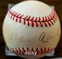 Hank Aaron And Al Downing Autographed Official national League Baseball