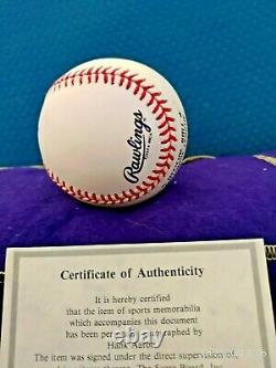 Hank Aaron Auto Signed Official Major League Baseball Scoreboard Coa