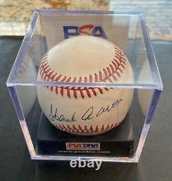 Hank Aaron Autograph Signed Official MLB National League Baseball PSA/DNA Auto